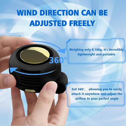 Portable Fan,Clip On Waist Bladeless, Ultra-Quiet Personal Mini Neck Fan