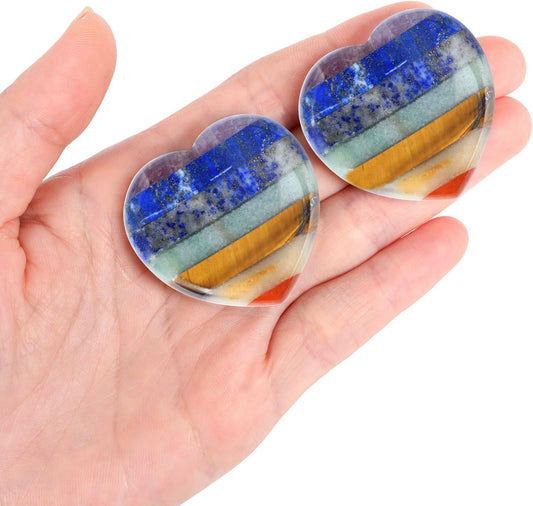 Worry Stone Crystals and Healing Stones Anxiety Fidgets Natural Meditation Accessories 7 Chakra Thumb Sensory Mental Health Depression Stress Anxiety Relief Items Mother's Day Gifts for Women