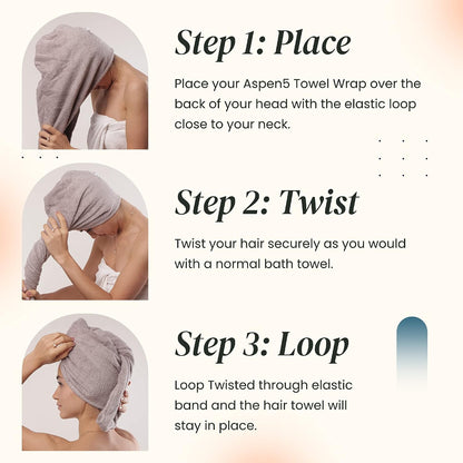 Huge Cotton Hair Towel Wrap for Women (Coral White)