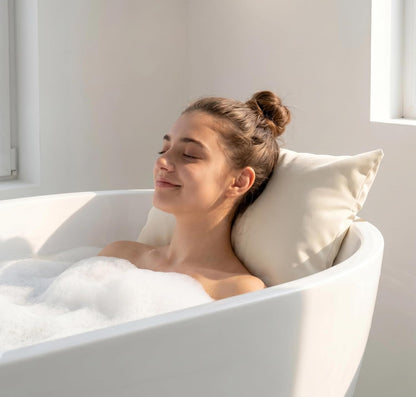 Luxury Bathtub Pillow, Skin-Friendly Cushion, Support Back, Neck & Head, Non-Slip, Adjustable Thickness Fits All Tub, Washable & Quick-Drying - Gift for Christmas Birthday Mother’s Day