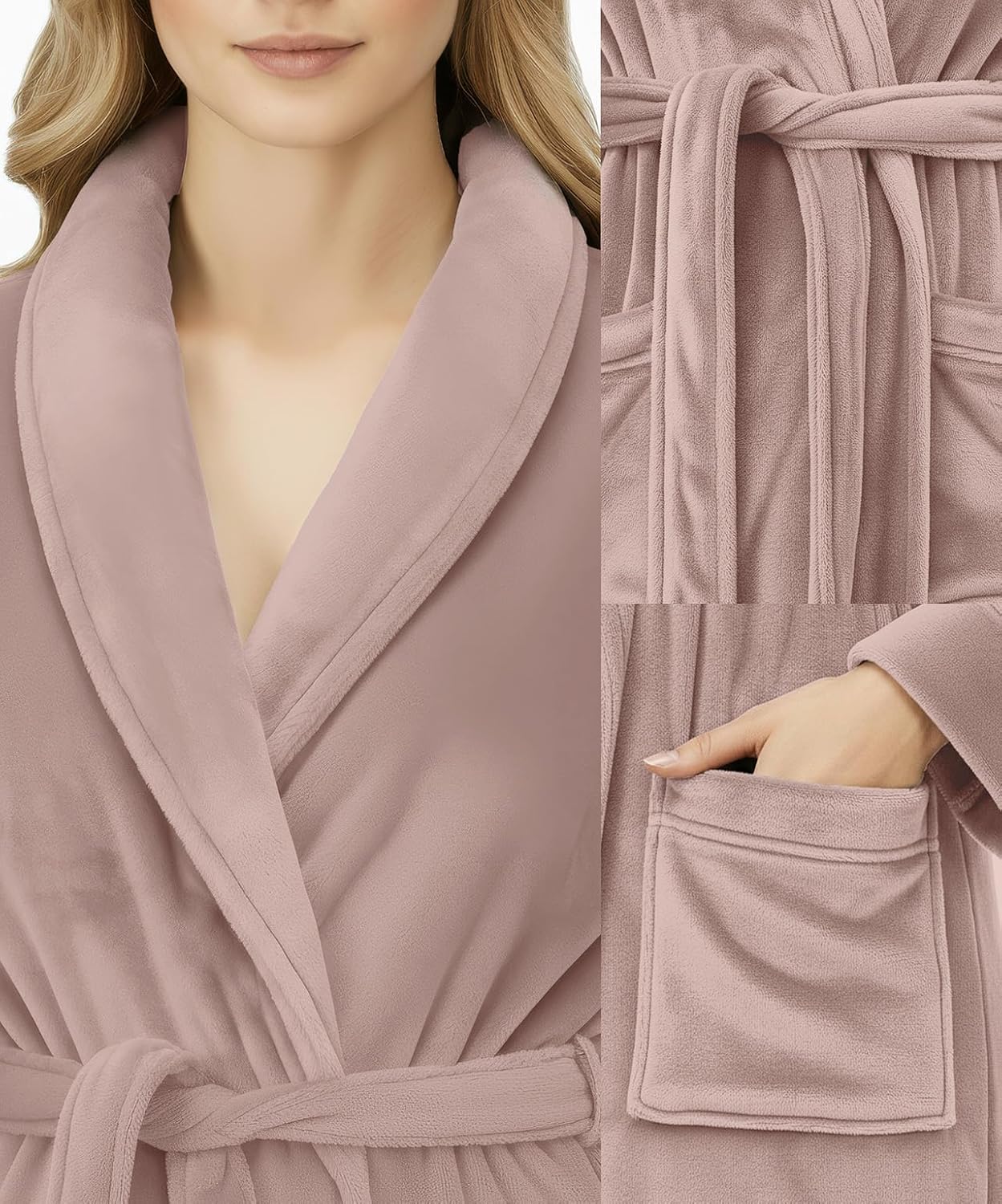 Premium Ultra Soft Robes for Women Plush Fleece Long Bathrobe