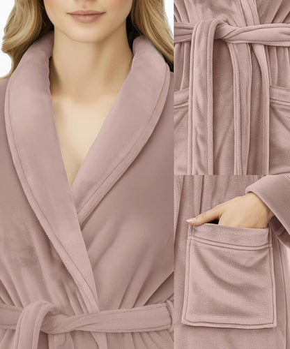 Premium Ultra Soft Robes for Women Plush Fleece Long Bathrobe