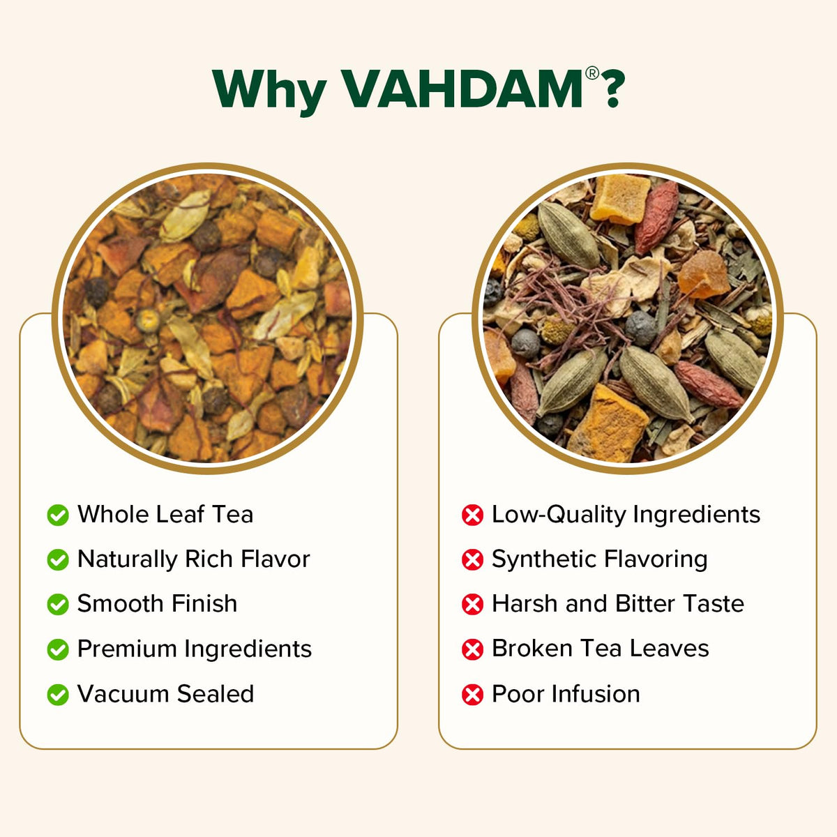 VAHDAM Turmeric Saffron Tea (3.53 oz| 50+ Cups) Caffeine Free Herbal Tea