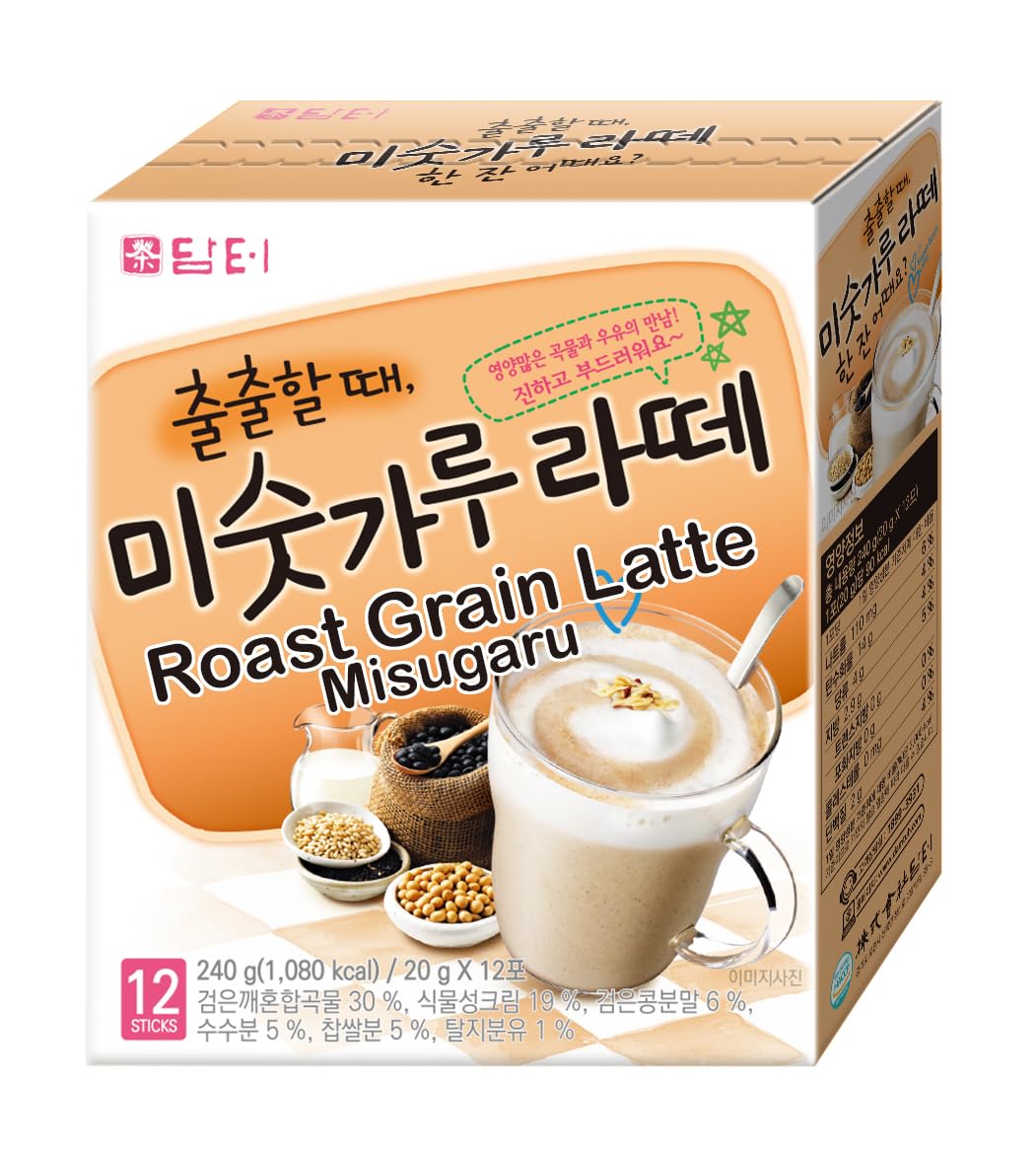 Damtuh Matcha Latte 20g x 7 Sticks – Ceremonial Grade Creamy Korean Matcha Latte Powder Mix, Instant Green Tea Drink for Smooth Café-Style Sweetened without sugar