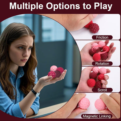 BUSOHA Silicone Magnetic Fidget Balls - 4 Pack Fidget Toys for Adult