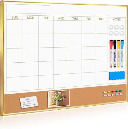 Dry Erase Calendar Whiteboard, 24''x18'', Monthly White Board Planner