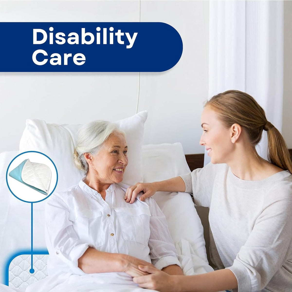 RMS Ultra Soft 4-Layer Washable and Reusable Incontinence Bed Pad, 34"x36"