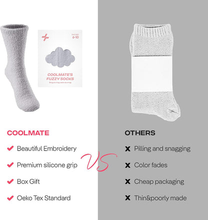COOLMATE Fuzzy Socks for Women Gift Box – Cozy Soft Cloud Socks for Spa Home, Mother’s Day Gifts for Mom Grandma