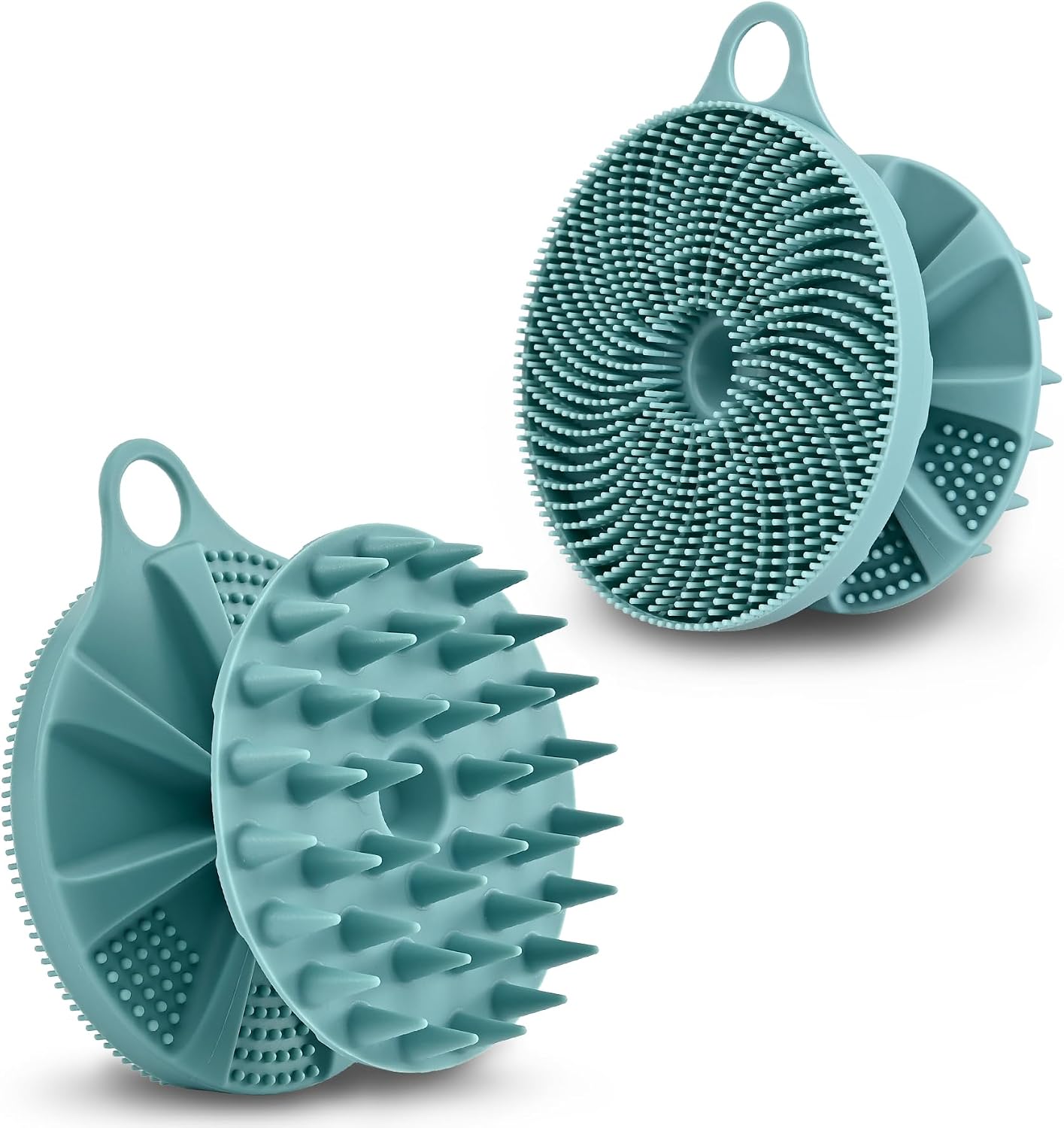 INNERNEED 2-in-1 Silicone Body Scrubber and Scalp Massager Shampoo Brush, Food-Grade Soft Material, More Hygienic, Easily Lather, Convenient for Travel, Gym, Business,etc (Pink)
