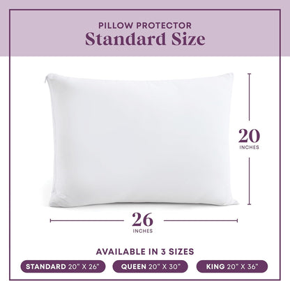 CirclesHome Pillow Protectors 4 Pack Standard Zippered - 100% Cotton Breathable Pillowcases - Protects Pillows from Dirt, Dust and Debri (Standard - Set of 4 - 20x26)