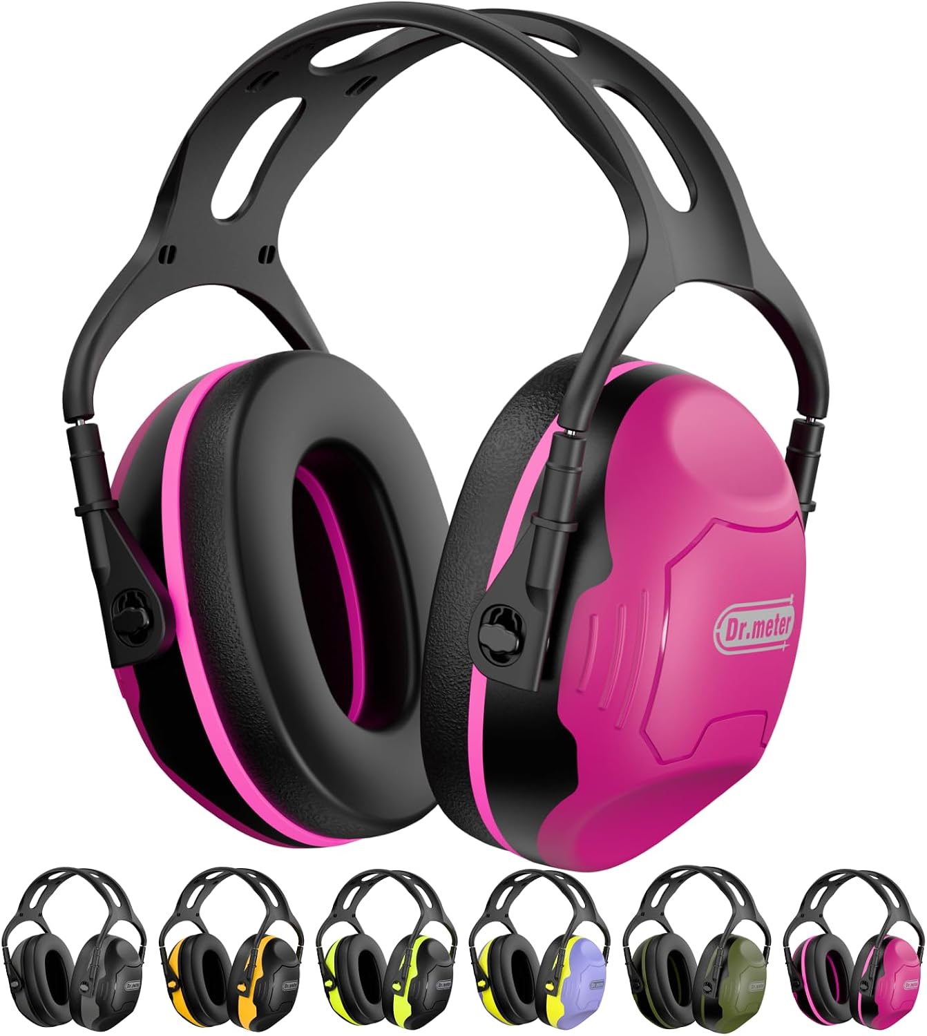 Dr.meter Ear Protection Ear Muffs, Noise Cancelling Headphones for Adults Kids 31dB Earmuffs for Noise Reduction, Hearing Protection for Shooting Gun Range, Mowing, Monster Jam, Sensory, Fireworks