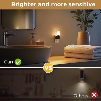 L LOHAS LED Night Light, Dimmable Night Lights Plug into Wall, Automatic Night Lights Plug in with Auto Light Sensor,Adjustable Brightness Amber LED Night Light, for Bedroom Hallway Home Decor