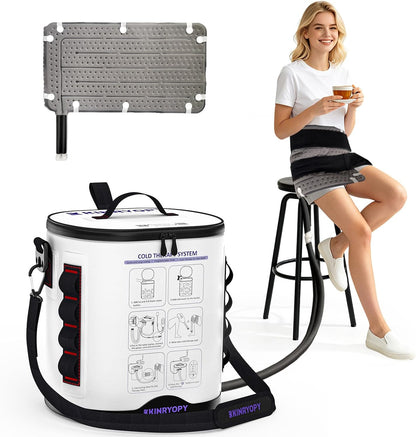 Cold Therapy Machine for Shoulder with Programmable Timer, Portable Ice Machine for Shoulder After Surgery, Lightweight Replacement Recovery System, Cryotherapy Pain Relief w/Compression Pad