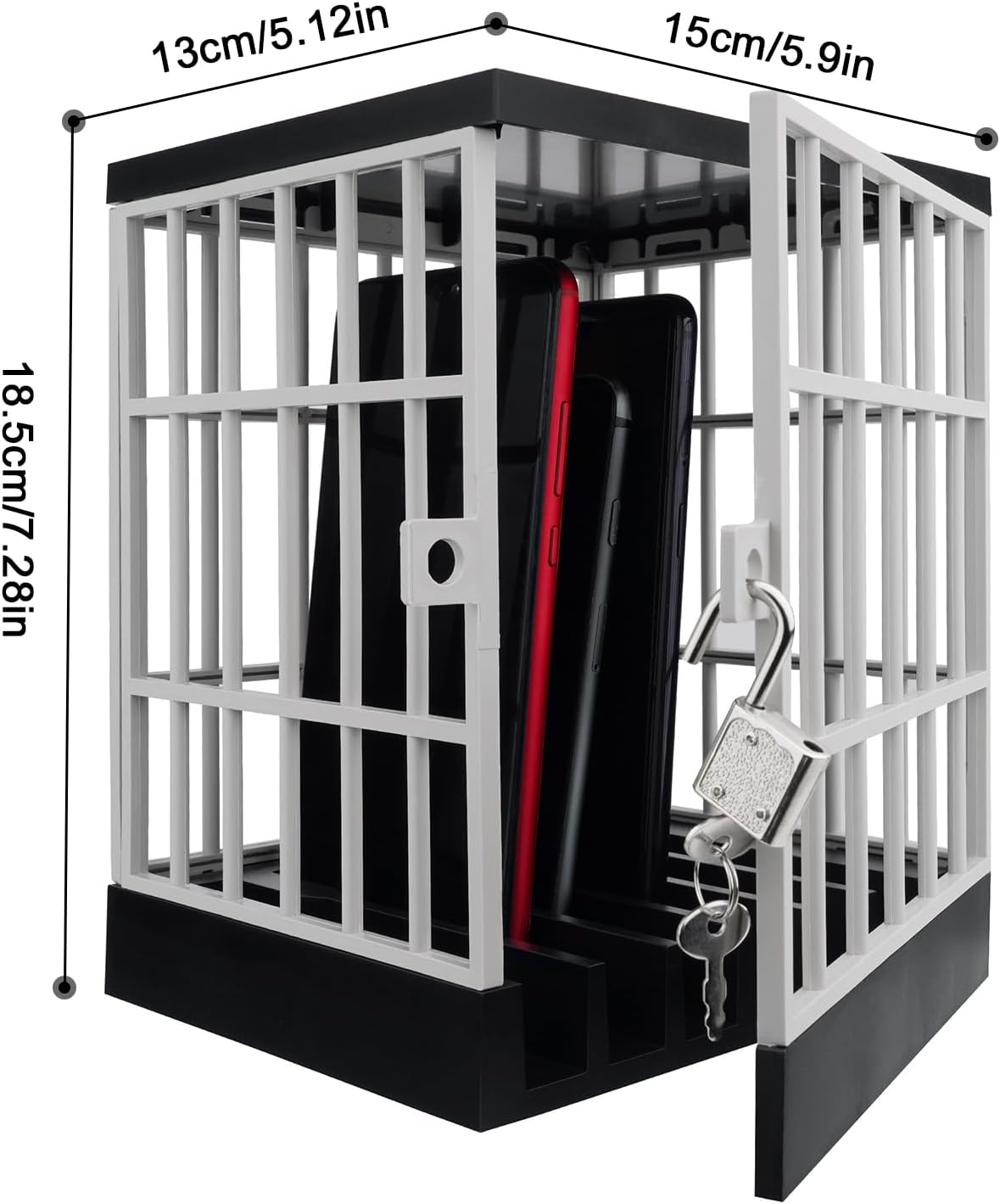 Gemaxvoled Cell Phone Jail Lock Box, Mobile Phones Prison Lockable Cage for Classroom Family Time Party