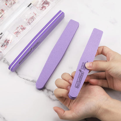 35 Count 100/180 Grit Nail Files and Buffers Kit, Reusable Sanding Buffing Blocks Sponge File Double Sides Emery Boards