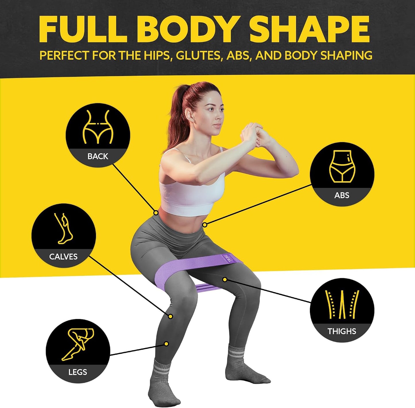 Tribe Lifting Resistance Bands for Working Out - 3 Pack Fabric Workout Bands for Women and Men - Booty Bands for Legs and Glute - Non Slip Exercise Bands Set for Squat Hip Thigh