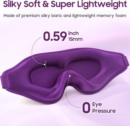 Sleep Mask - Total Blackout 3D Sleeping Mask, Super Lightweight & Silky Soft Eye Mask for Sleeping, Fully Adjustable Fit for Home, Office, Traveling, Meditation, Yoga, Pink, Mothers Day Gifts