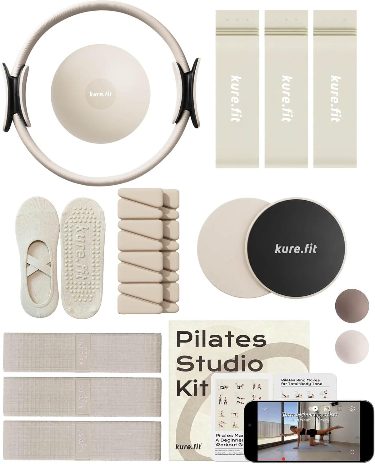 Pilates Kit | Pilates Equipment Set for Home Workouts | Accessories & Guide