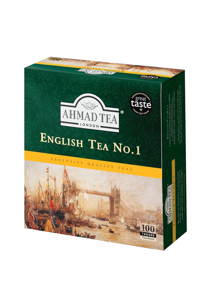 Ahmad Tea English Tea No.1 Tagged Teabags, 100 Count,3922-1