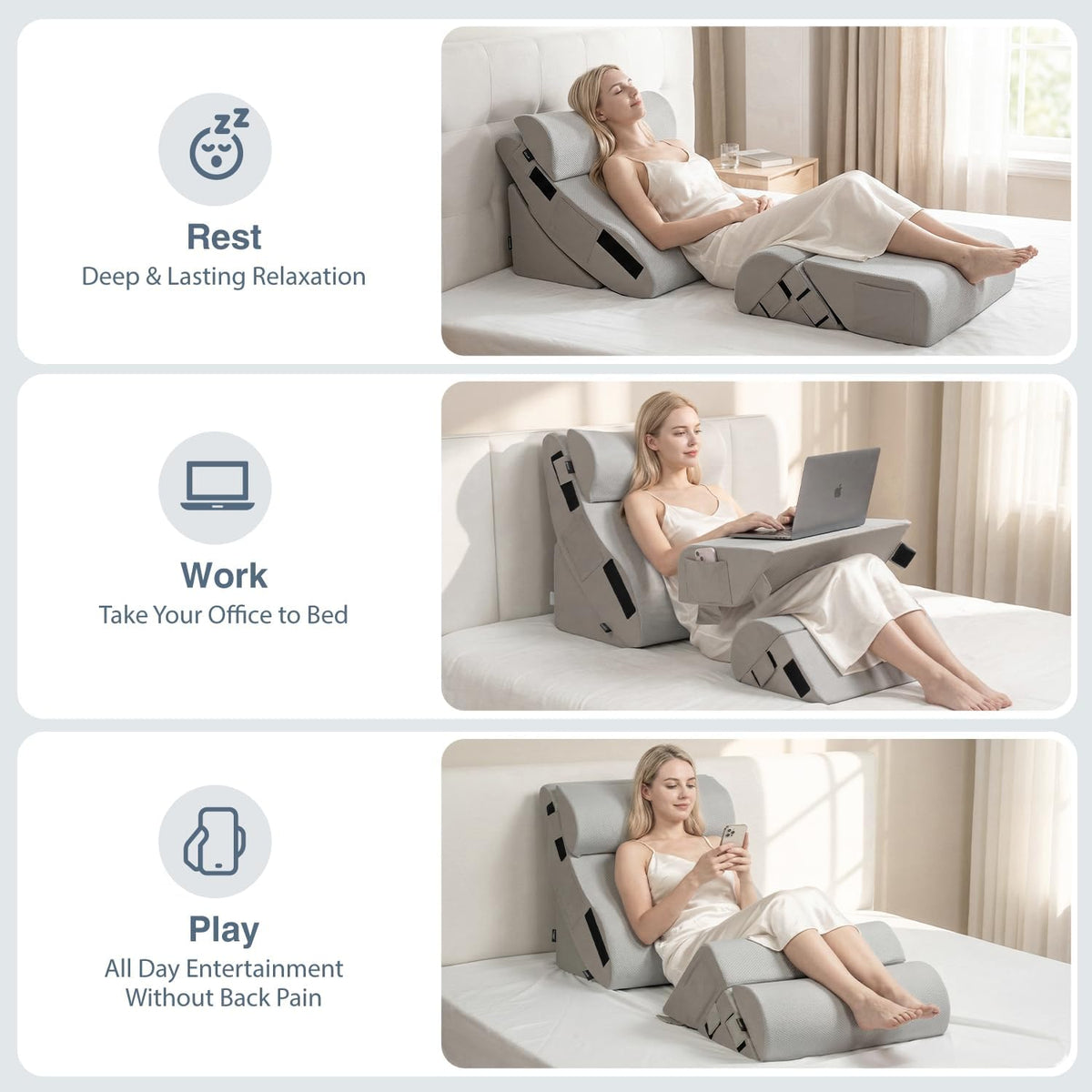 FifthQuarter 6PCS Orthopedic Wedge Pillow Set for After Surgery