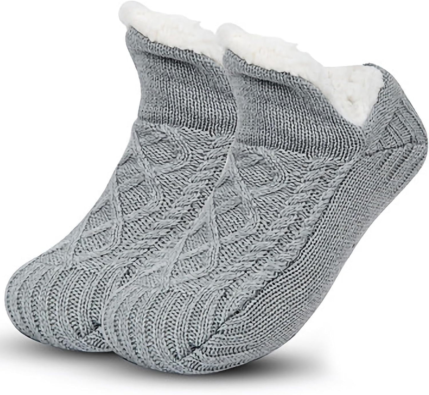 Unisex Fluffy Fuzzy Warm Slipper Socks for Men Women, Thick Fleece Lined Non-Slip Socks Indoor Floor