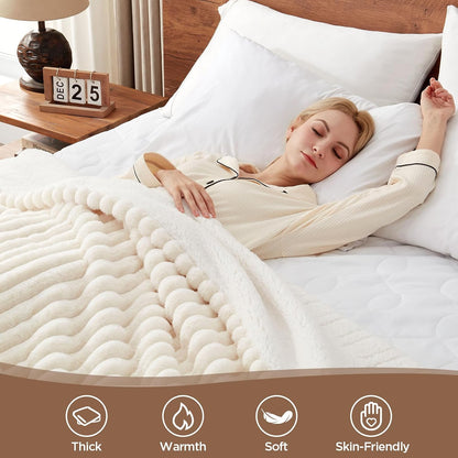 Westinghouse Heated Throw Blanket, Electric Blanket Throw with 6 Heating Levels and 2-10 Hours Time Settings, Flannel to Sherpa Super Cozy Heated Blanket Machine Washable, 50x60 inch, Charcoal
