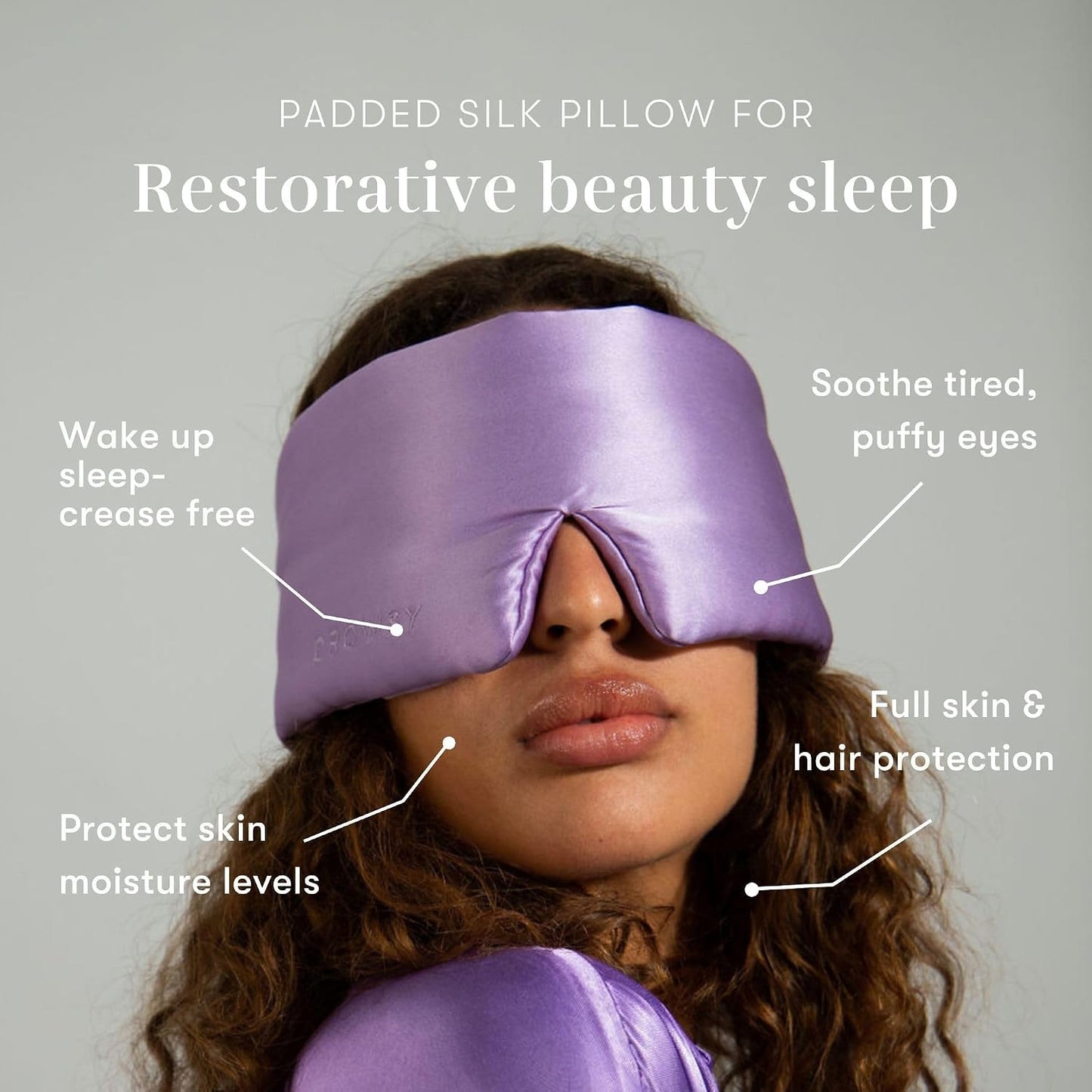 DROWSY Silk Sleep Mask - Face-Hugging, Padded Cocoon for Luxury Sleep in Total Darkness - 100% Pure Mulberry Silk (Black Jade)