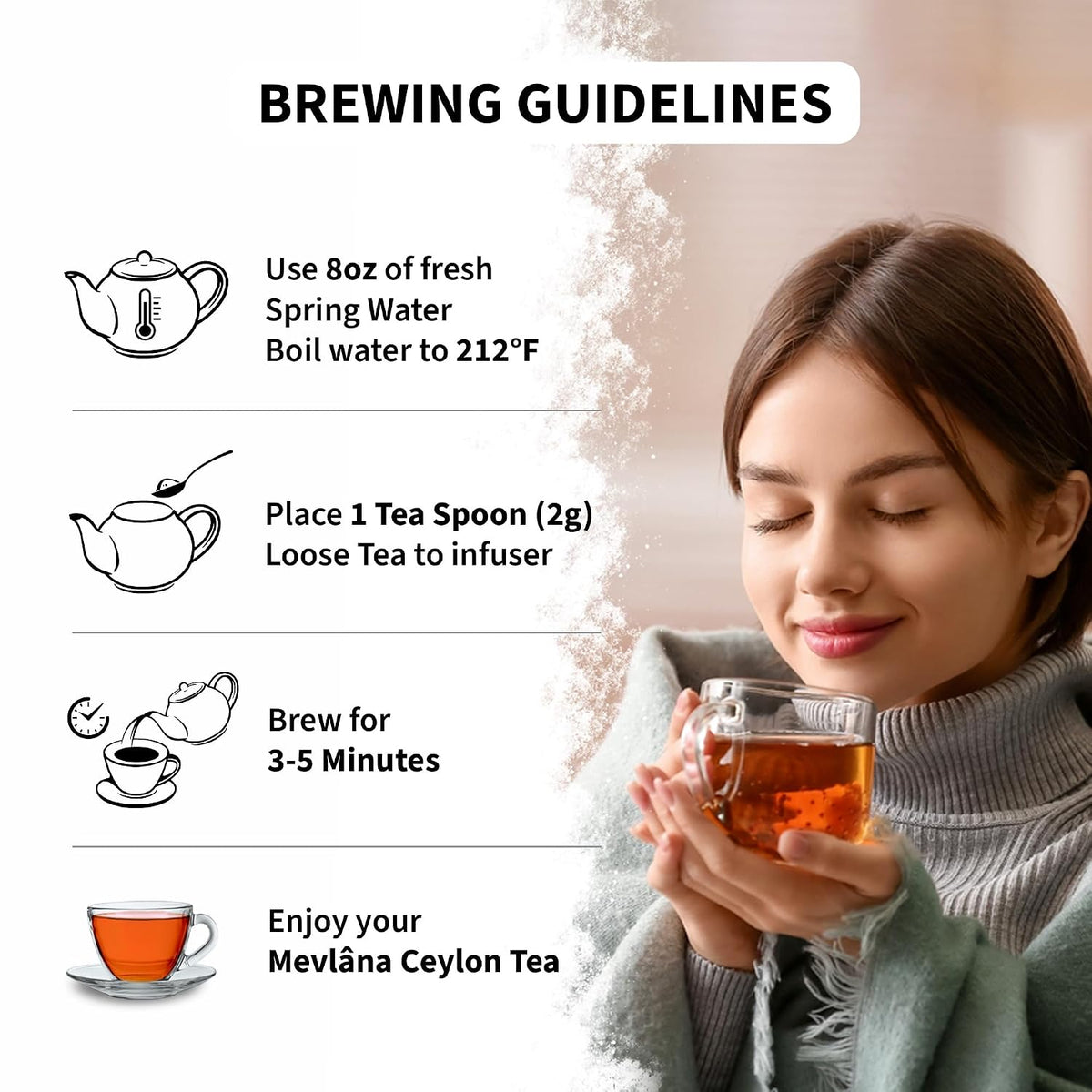 Mevlâna Ceylon Earl Grey Black Tea, Light Bergamot, 1 lb
