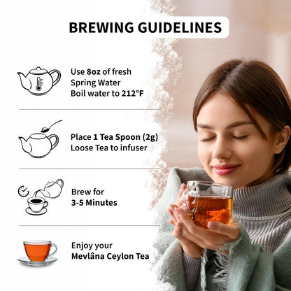 Mevlâna Ceylon Earl Grey Black Tea, Light Bergamot, 1 lb