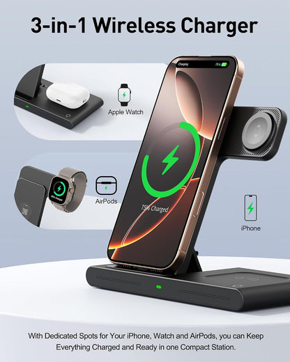 2026 Travel Portable Wireless Fast Charging Station for Apple & Android