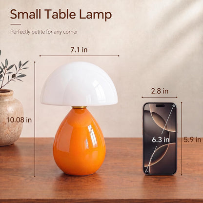 Dawnwake Mushroom Lamp Table Lamp for Bedroom-Small Desk Table Lamps,White