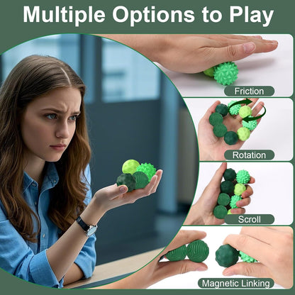 BUSOHA Silicone Magnetic Fidget Balls - 4 Pack Fidget Toys for Adult
