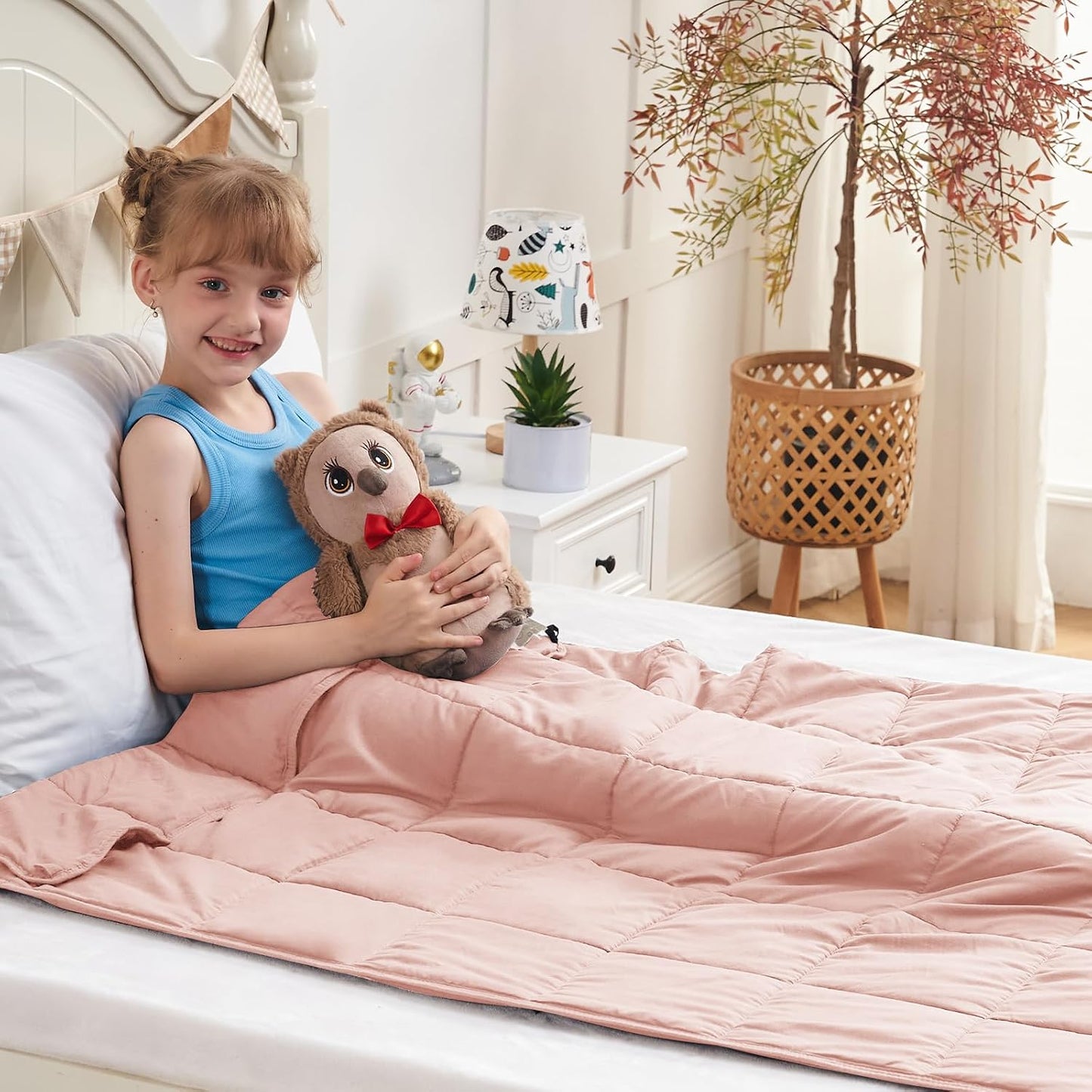 yescool Weighted Lap Pad 2 Pounds Weighted Lap Blanket, Space Plane Small Weighted Blanket, Weighted Throw Blanket Gifts for Travel Indoor Outdoor, 20"x30"