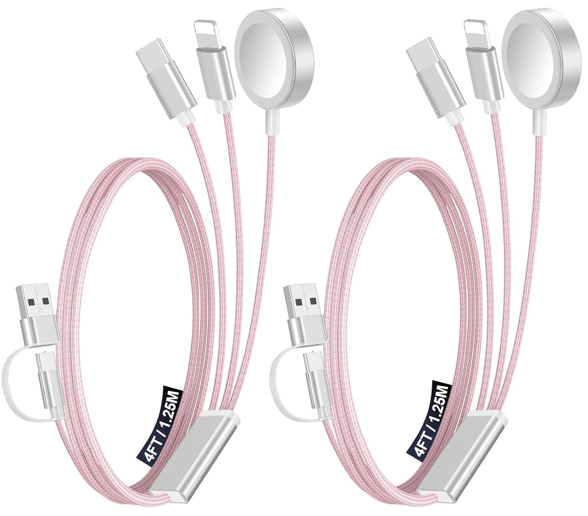Travel Essentials for Apple Watch Charger,3-in-2 Multi Charging Cable
