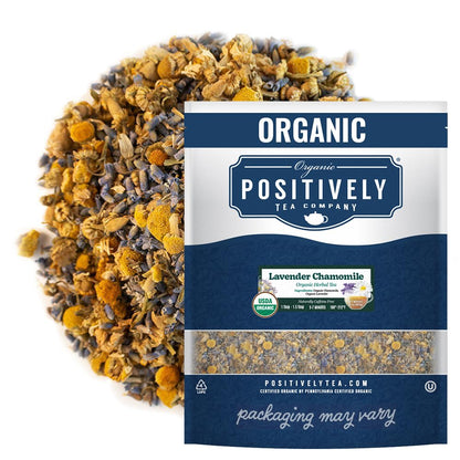 Positively Tea, Organic Lavender Chamomile Herbal Tea, Loose Leaf, 16 Ounce