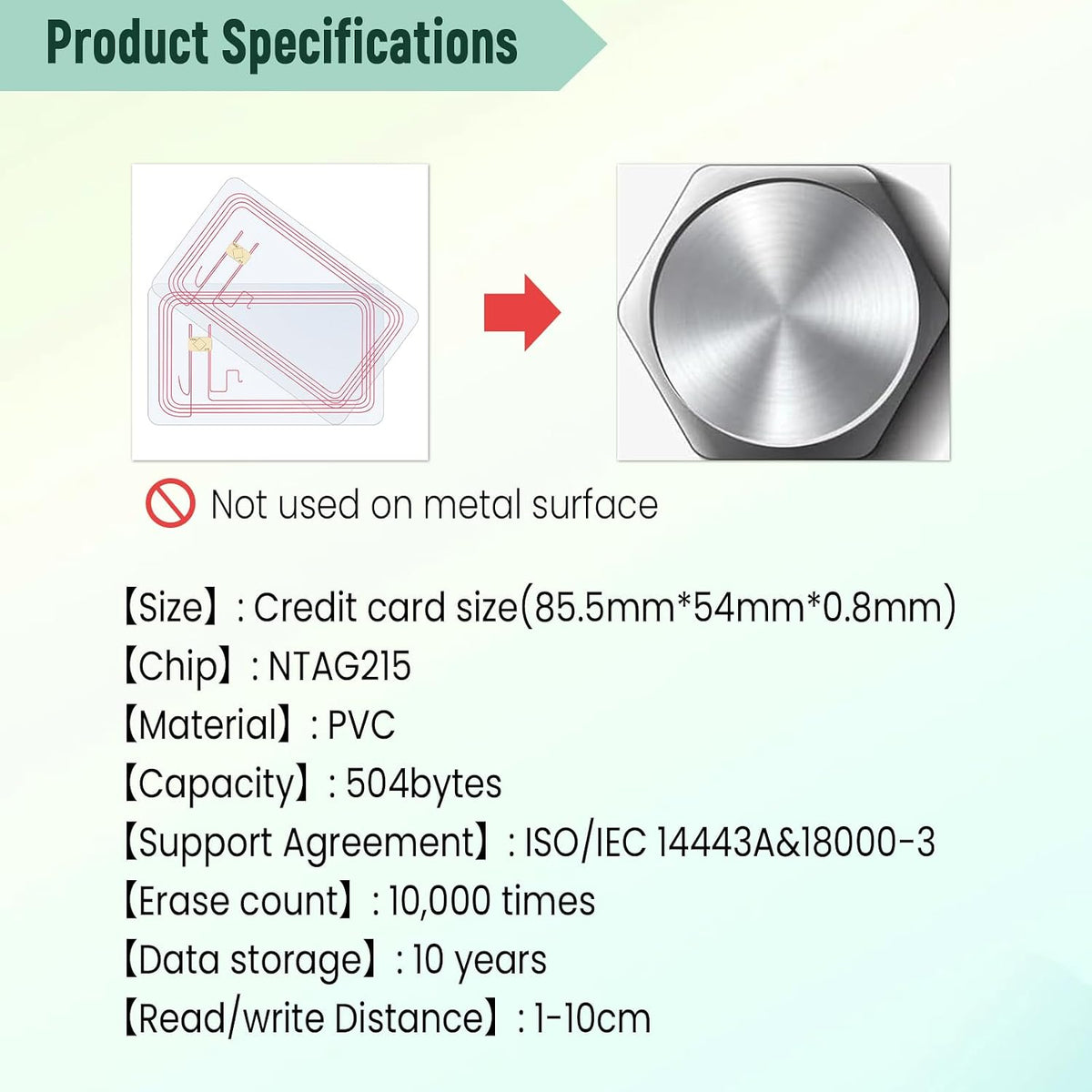 NFC Tags Clear NFC Cards Programmable NFC 215 Cards Ntag 215 NFC Tags,Compatible with TagMo and NFC Enabled Devices