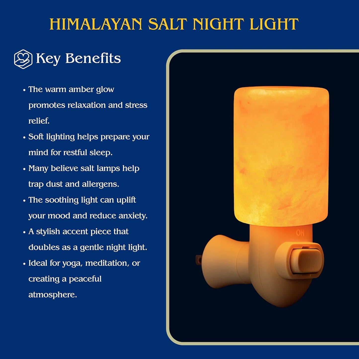 Spantik Himalayan Rock Salt Night Light Cylinder Shape 2Pack