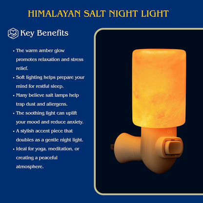 Spantik Himalayan Rock Salt Night Light Cylinder Shape 2Pack