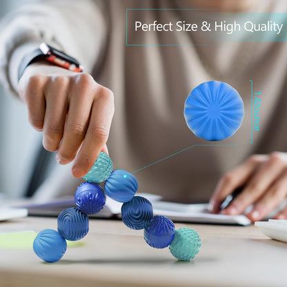 luckdoor Silicone Magnetic Balls Fidget Toys for Adults & Teens,4PCS Stress Relief Sensory Toys for Autism ADHD Anxiety,Fun Textures Gadgets,Office Desk Toy,Stocking Stuffers for Men Women Teen Gifts