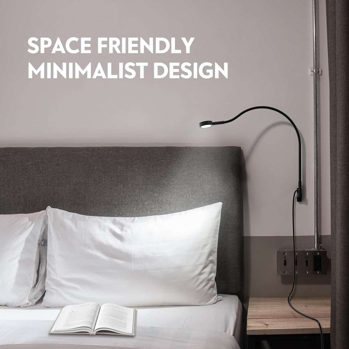 acegoo Wall/Headboard Mounted Reading Light with Handy Head Switch