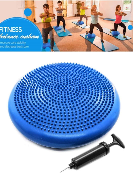 Inflated Stability Wobble Cushion, Yoga Balance Wiggle Seat Pad Disc for Pain Relief, Pelvic Floor Recovery, Rehabilitation Training