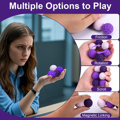 BUSOHA Silicone Fidget Balls - 4 Pack Fidget Toys Adults Sensory Toys Stress Balls for Adults Teens Gifts for Calming,Autism and ADHD Office
