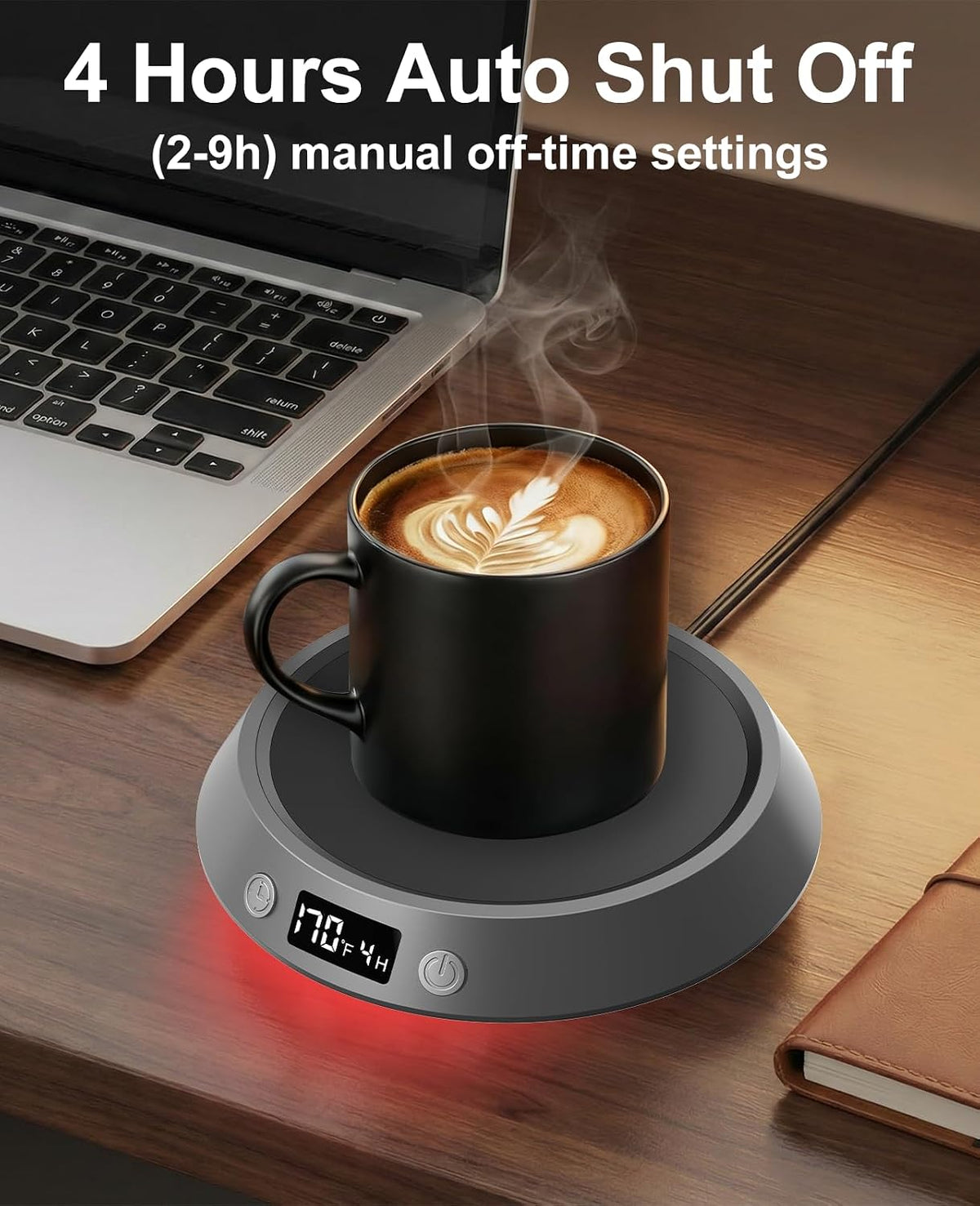 Kepwam Mug Warmer for Desk, Coffee Warmer with 3 Temp Settings & 2-9H Timer