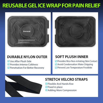 Reusable Cold Ice Packs for Injuries, 3-Piece Set Cold Gel Ice Wrap for Injury Recovery, Alleviate Joint and Muscle Pain (Knee Ice Wrap-Purple)