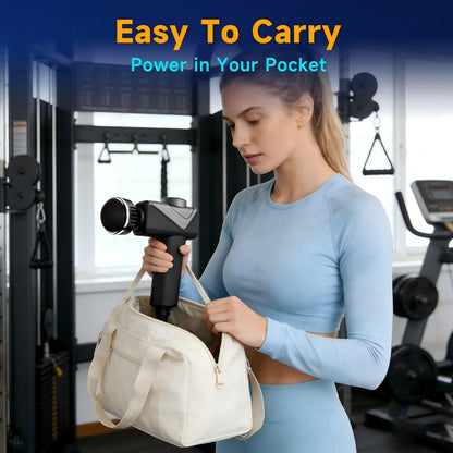 Massage Gun with Heat, Mini Handheld Massager for Home & Travel, Quiet, Lightweight & Portable,Powerful Full Body Electric Massager Tool for Men and Women, (Black)
