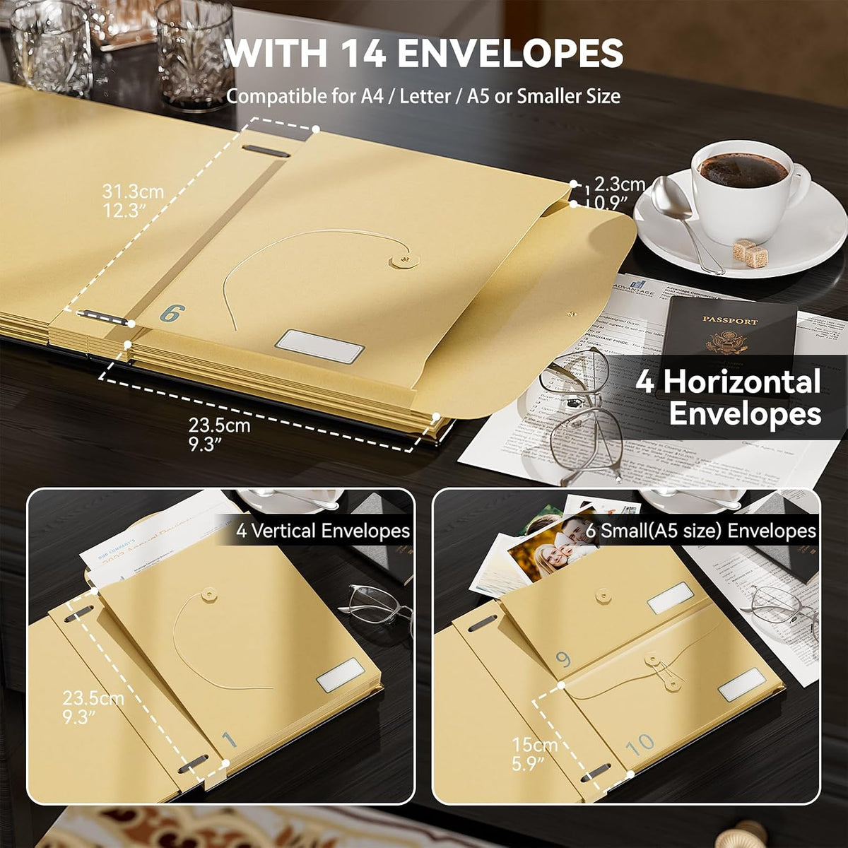 ABC life Important Document Organizer, Black