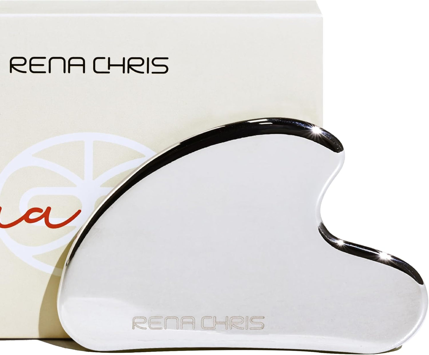 Rena Chris Gua Sha Facial Tools: Jade Stone Guasha Tool for Face Acupuncture Therapy, Facial Massager for Jawline Sculpting and Puffiness Reducing (Green)