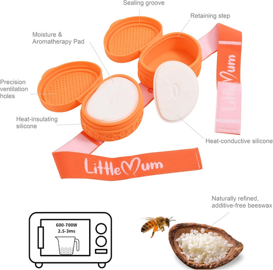 LittleMum Warm Eye Compress for Dry Eyes, Microwavable Reusable Eye Mask with Long-Lasting Beeswax Heat, Soft Silicone Eye Mask for MGD, Eye Fatigue & Relaxation