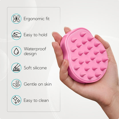 HEETA Hair Scalp Massager Shampoo Brush 2 Pack, Soft Silicone Bristles to Remove Dandruff, Waterproof Hair Scrubber for Both Wet Dry Use, Suitable for Men & Women (Green & Black)
