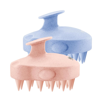 HEETA Hair Scalp Massager Shampoo Brush 2 Pack, Soft Silicone Bristles to Remove Dandruff, Waterproof Hair Scrubber for Both Wet Dry Use, Suitable for Men & Women (Green & Black)
